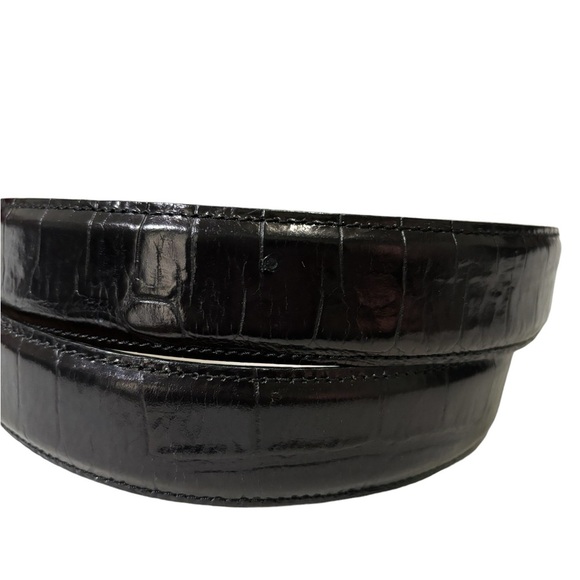Martin Dingman Belt Black Alligator Grain Italian Calfskin Leather Men’s Size 38 - Picture 6 of 14
